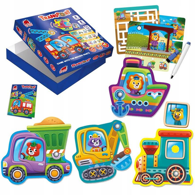 GRA EDUKACYJNA Z RZEPAMI RUCHOME ELEMENTY TRANSPORT ROTER KAFER
