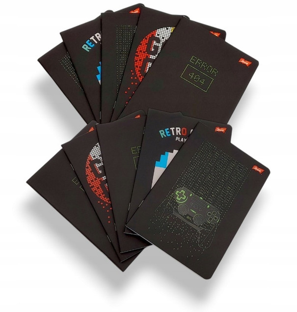 Zeszyt A5 60k linia laminowany GAMER z lakierem miejscowym p10  cena za 1 sztukę