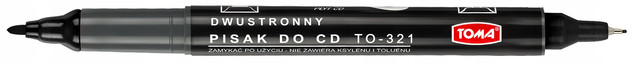 Marker pisak do płyt CD DVD Toma TO-321 dwustronny czarny