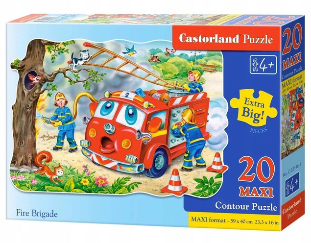 Puzzle 20 Maxi Układanka Dla Dzieci Strażak GASZENIE POŻARU 4+ Castor