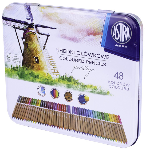 Kredki akwarelowe z drewna cedrowego Astra Prestige 48 kolory