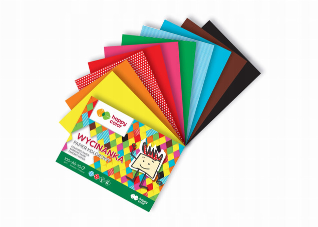 BLOK WYCINANKA HAPPY COLOR A5/10K PAPIER KOLOROWY