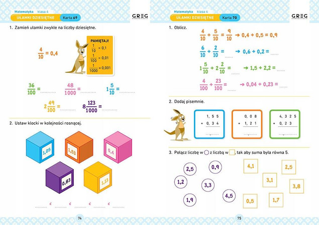 Matematyka. Karty pracy w szkole i w domu. Klasa 4