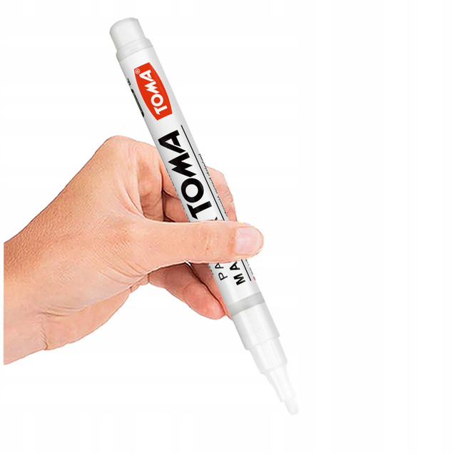 Marker olejowy permanentny wodoodporny Toma TO-441 okrągła końcówka biały