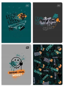 4x INTERDRUK Zeszyt A5 32k w 3 Linie Kolor URBAN SKATE Dla Chłopca
