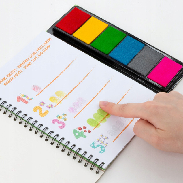 KOLOROWE ODCISKI KREATYWNE ZOO KIDEA KOLOROWANIE PALCAMI