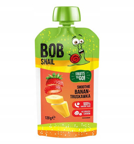 BOB SNAIL Smoothie BANAN TRUSKAWKA Bez Dodatku Cukru Mus 120g