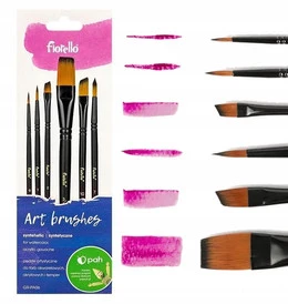 Pędzle Artystyczne NYLONOWE Pędzel 6 Sztuk Fiorello GR-PA06