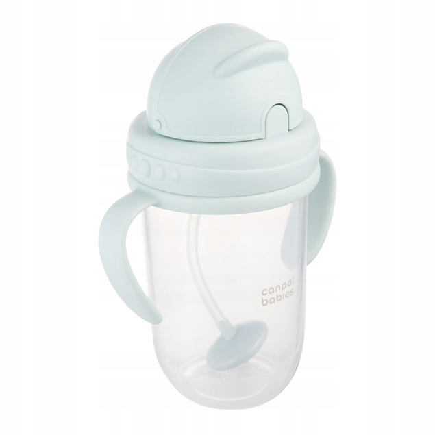 Canpol KUBEK NIEKAPEK Bidon z Obciążoną SŁOMKĄ 270 ml ZIELONY 6M+