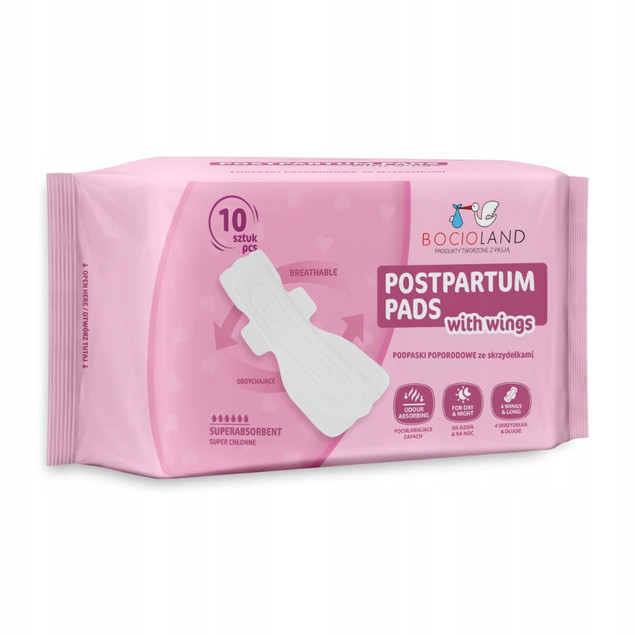 BOCIOLAND Podkłady Poporodowe WYSOKOCHŁONNE Podpaski Na Dzień Noc 10szt. x2