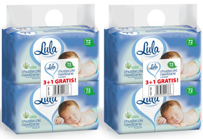 LULA Chusteczki Nawilżane z ALOESEM 4 x 72 szt. x2
