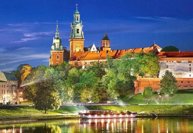 Puzzle 1000 Wawel Castle By Night, Poland Castorland 