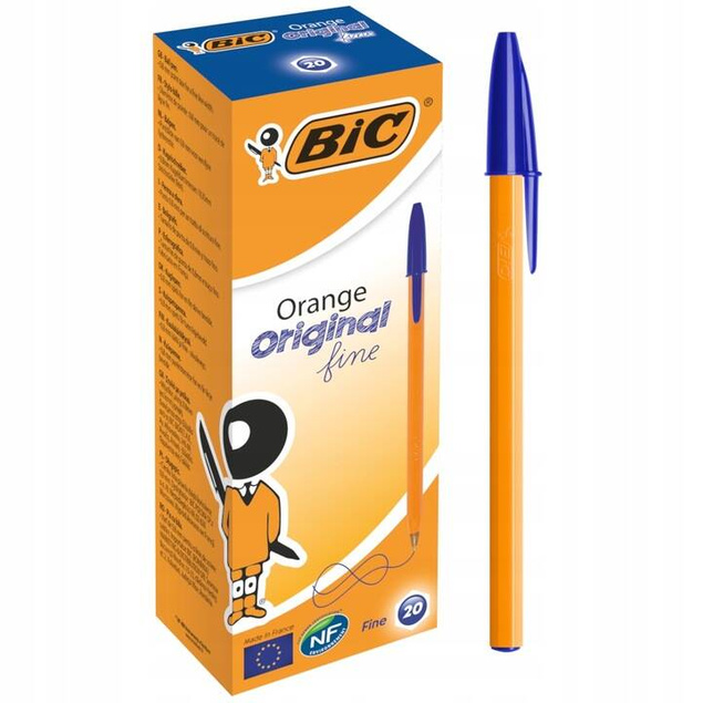 20x BIC ORANGE ORIGINAL FINE DŁUGOPIS NIEBIESKI 