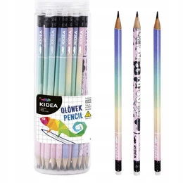 Ołówek Szkolny Trójkątny Z Gumką Twardość HB PASTELOWY ZWIERZĘTA Kidea x48
