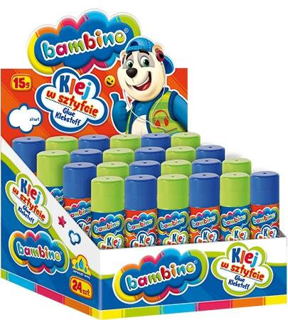 Bambino 24x15g Klej szkolny w sztyfcie Mini Zoo