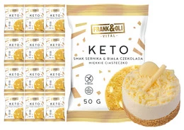 FRANK&OLI Ciastko Miękkie Keto SERNIK BIAŁA CZEKOLADA Bez Cukru 50g x12