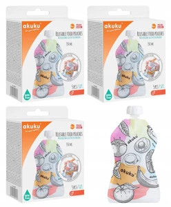 3x Saszetki Tubki Wielorazowe Na Pokarm 5 szt. Akuku