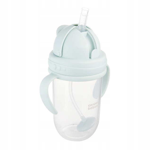 Canpol KUBEK NIEKAPEK Bidon z Obciążoną SŁOMKĄ 270 ml ZIELONY 6M+