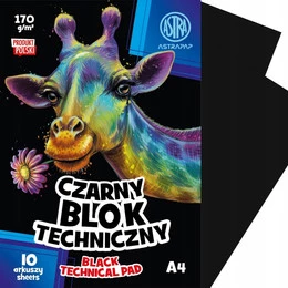 Blok techniczny Astrapap Black A4 170g 10 ark.