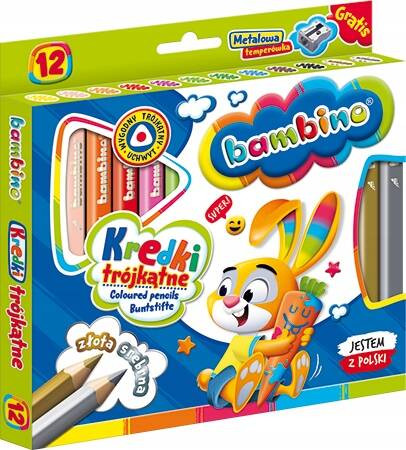 KREDKI TRÓJKĄTNE W OPRAWIE DREWNIANEJ + TEMP BAMBINO