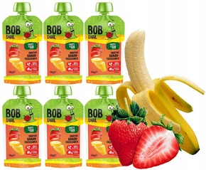 BOBSNAIL MUS OWOCOWY PRZECIER smoothie MIX CIEKAWYCH smaków 120G x6 0,84KG