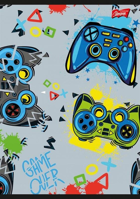 Zeszyt A5 w kolorową linię 16 kartek GAME PADY mix
