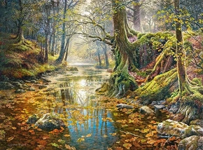 Puzzle 2000 Układanka Las JESIEŃ Drzewa Natura Rzeka Widok 9+ Castorland