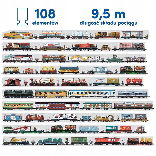 CzuCzu UKŁADAM POCIĄGI puzzle i plakat XXL 5+