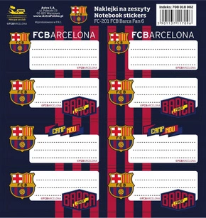 Naklejki Na Zeszyty FC BARCELONA Barca Fan Piłka Nożna Astra