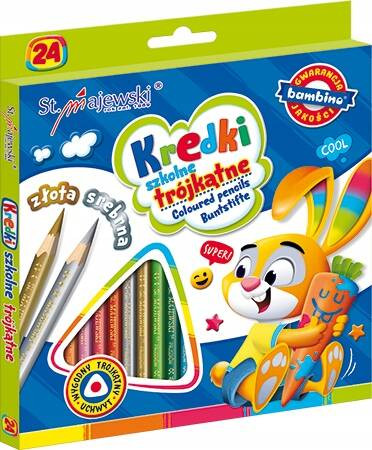 KREDKI TRÓJKĄTNE SZKOLNE 24K BAMBINO