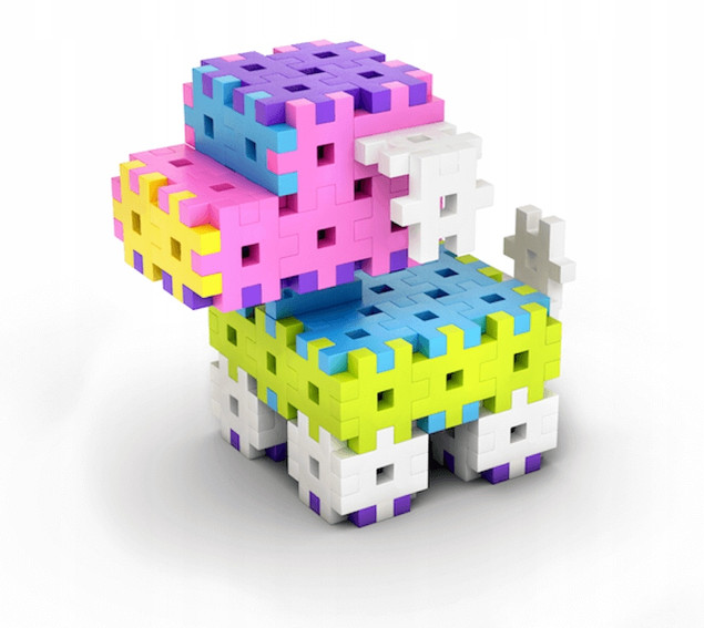 Klocki Konstrukcyjne Basic Pink Wafle 600 Elementów 3+ Meli 50030
