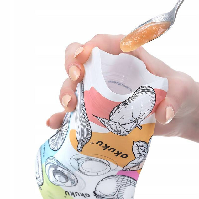 Akuku wielorazowe saszetki na pokarm  A0056