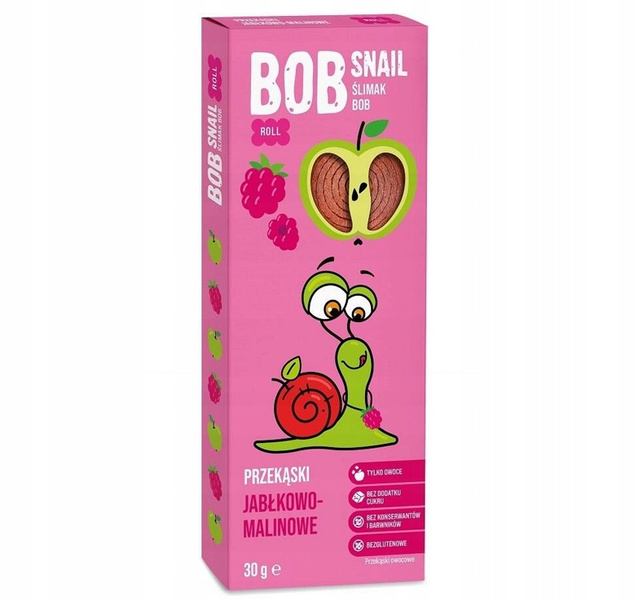 BOB SNAIL Przekąska Owocowa MIX SMAKÓW 30g x 10 Sztuk Bez Cukru i Glutenu