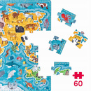 Puzzle 60 Układanka PuzzLove ZWIERZĘTA Mapa Świata Oceany Glob 4+ CzuCzu