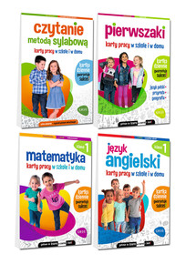 ZESTAW Pierwszaki Karty Pracy Klasa 1 Sylaby Angielski Matematyka 4w1 Greg