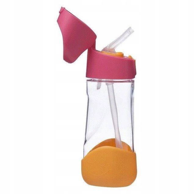 b.box Butelka tritanowa ze słomką Strawberry Shake 450 ml