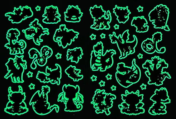 Kolorowanka z tatuażami fluo Smoki