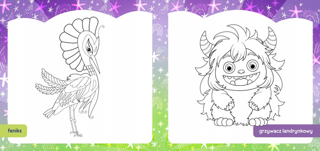 Kolorowanka z tatuażami fluo Magiczne stworki
