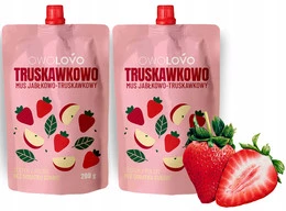 2x OwoLovo Truskawkowo Mus Jabłkowo-Truskawkowy Dla Dzieci 200g