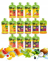 Bob Snail MUS OWOCOWY Bez Cukru PRZECIER Smoothie MIX SMAKÓW 120g x14