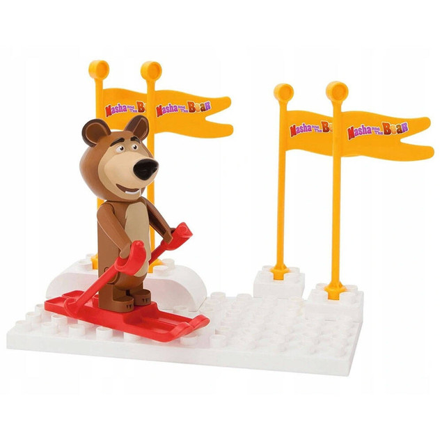Klocki dla dzieci Masza i Niedźwiedź Narciarz BIG