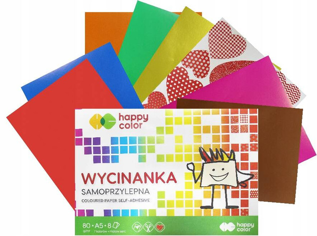 Blok wycinanka samoprzylepna A5/8K Happy Color
