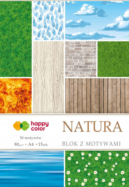 Blok z motywami Natura A4/15K 80g HAPPY COLOR
