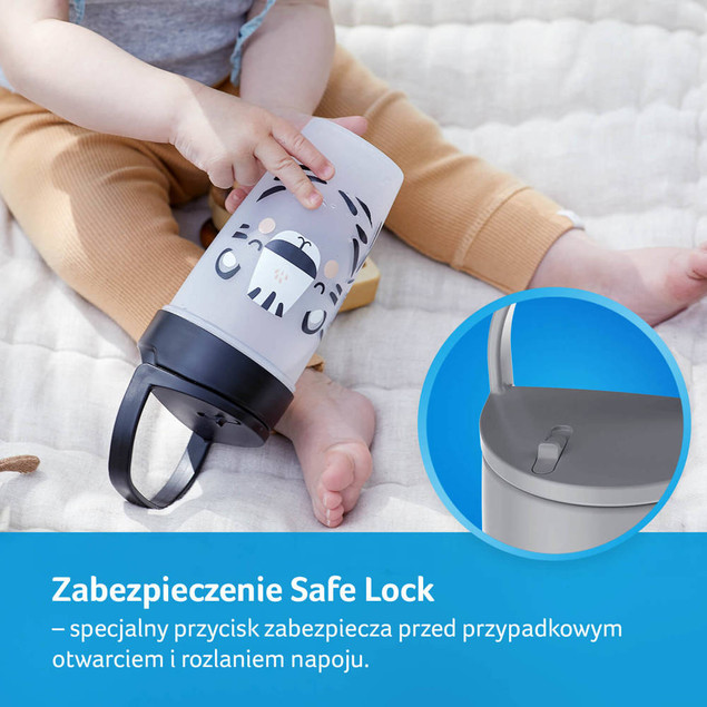  Kubek ze słomką LOVI Freestyle 250ml Salt&Pepper