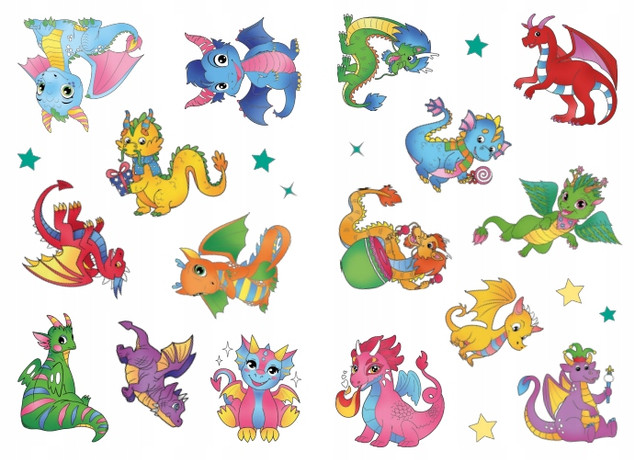 Kolorowanka z tatuażami Smoki