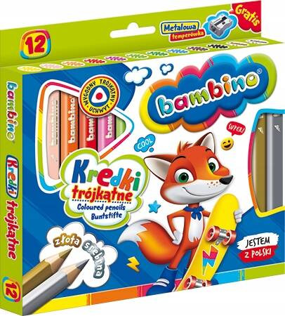 KREDKI TRÓJKĄTNE W OPRAWIE DREWNIANEJ + TEMP BAMBINO