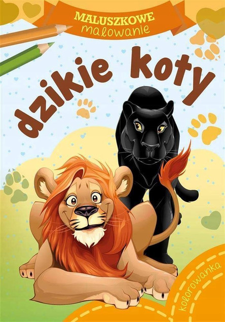 MALOWANKI KOLOROWANKI Z NAKLEJKAMI MALUSZKOWE MALOWANIE DZIKIE KOTY