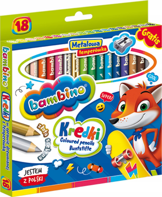 KREDKI OŁÓWKOWE GRUBE + TEMP 18K BAMBINO