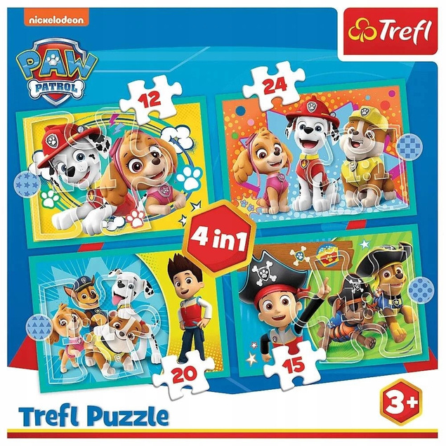 Puzzle 4w1 Układanka Pieski PSI PATROL Psy Pies Wesoła Ekipa 4+ Trefl