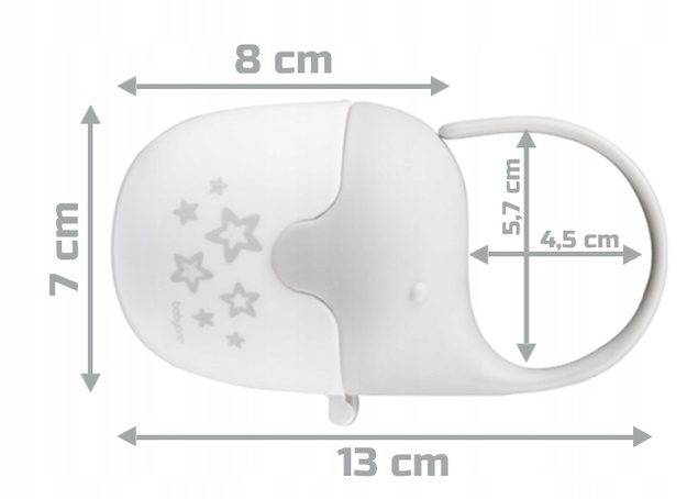 BABYONO Pojemnik Na Smoczek SŁONIK Szary 0M+ 529/01